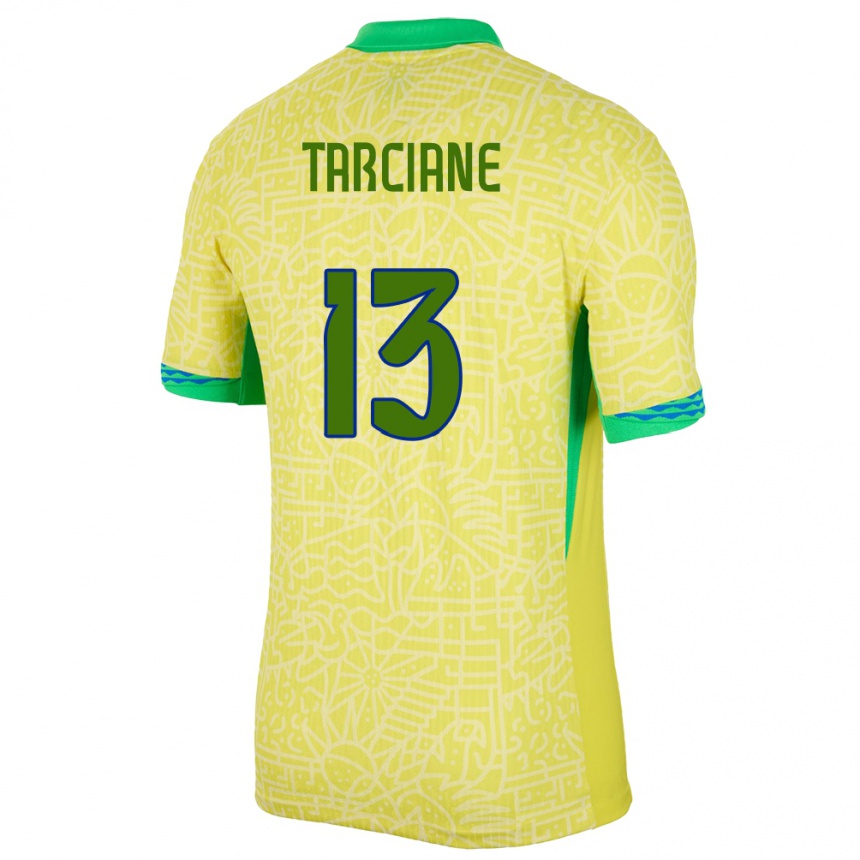 キッズフットボールブラジルタルシアン#13黄ホームシャツ24-26ジャージーユニフォーム