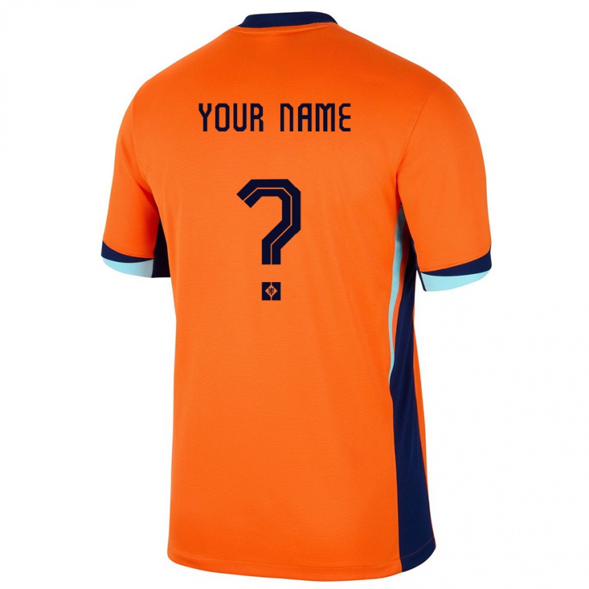 キッズフットボールオランダあなたの名前#0オレンジホームシャツ24-26ジャージーユニフォーム