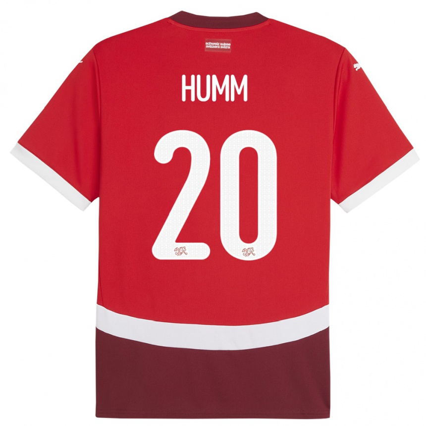 キッズフットボールスイスファビエンヌ・ハム#20赤ホームシャツ24-26ジャージーユニフォーム