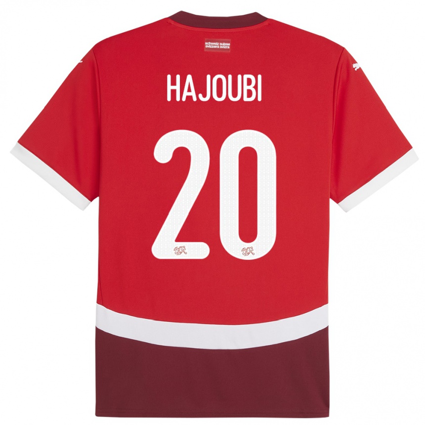 キッズフットボールスイスあみんはじょうび#20赤ホームシャツ24-26ジャージーユニフォーム