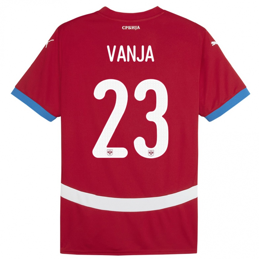 キッズフットボールセルビアヴァニャ・ミリンコヴィッチ＝サヴィッチ#23赤ホームシャツ24-26ジャージーユニフォーム