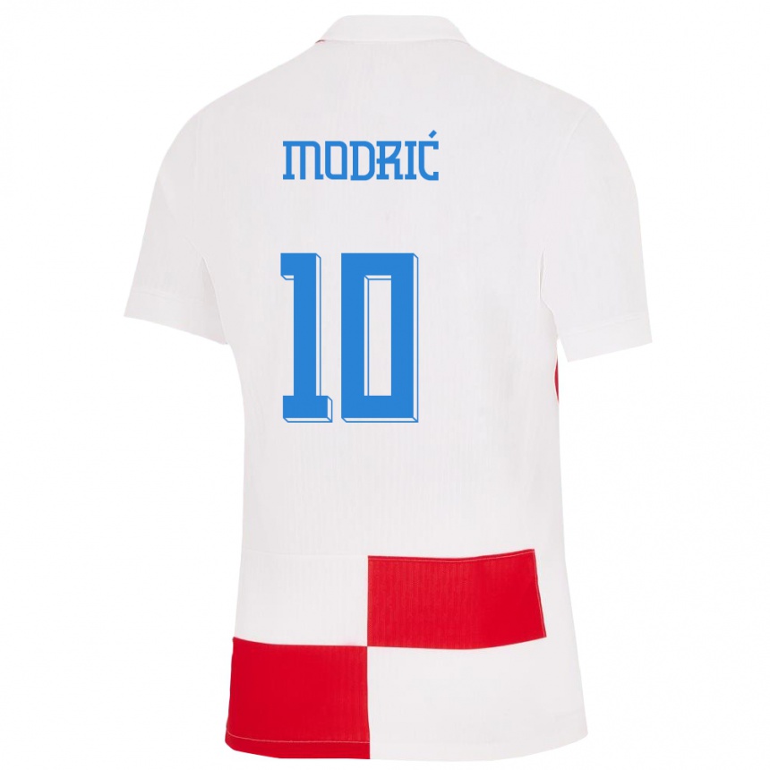 キッズフットボールクロアチアルカ・モドリッチ#10赤、白ホームシャツ24-26ジャージーユニフォーム