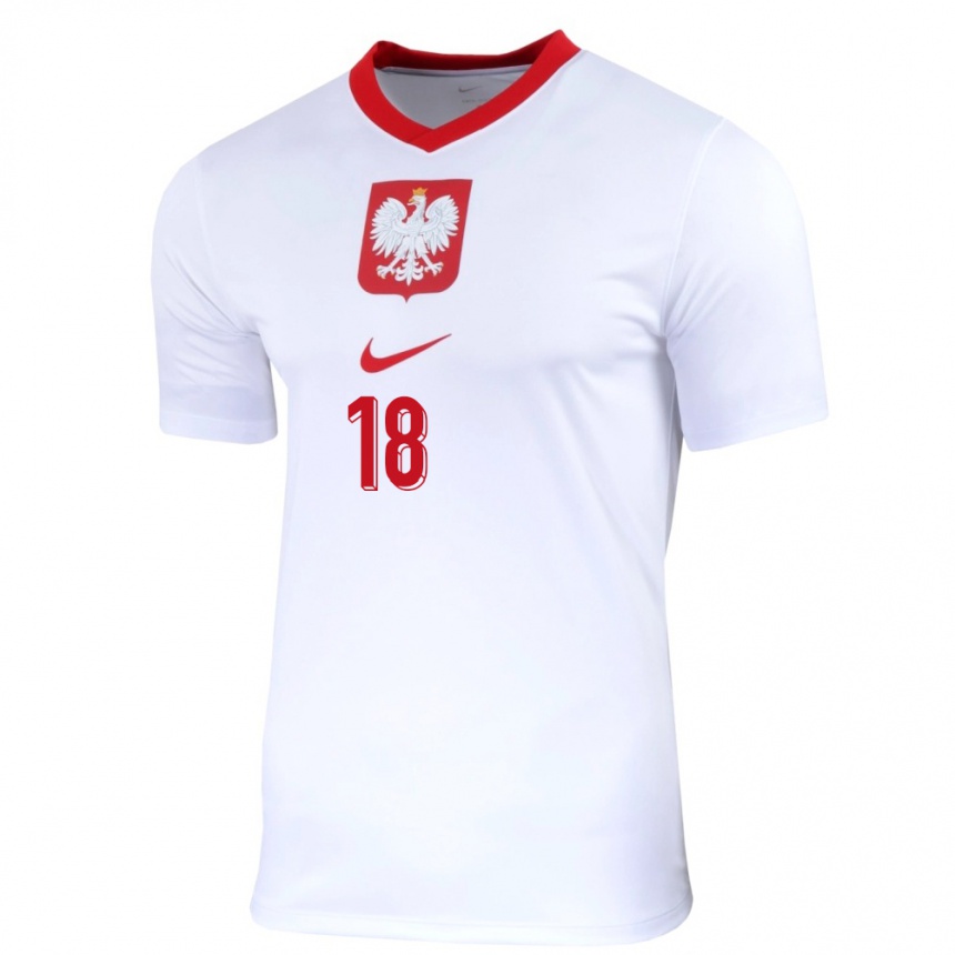 キッズフットボールポーランドバルトシュ・ベレシンスキ#18白ホームシャツ24-26ジャージーユニフォーム