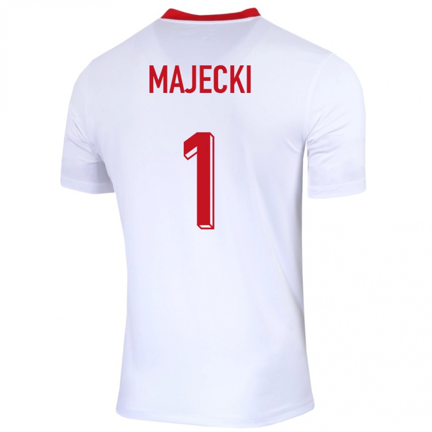 キッズフットボールポーランドラドスワフ・マイェツキ#1白ホームシャツ24-26ジャージーユニフォーム