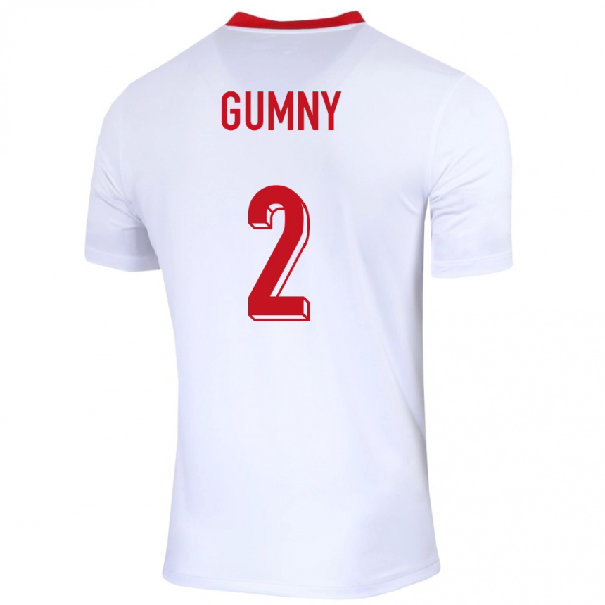 キッズフットボールポーランドロベルト・グムニー #2白ホームシャツ24-26ジャージーユニフォーム