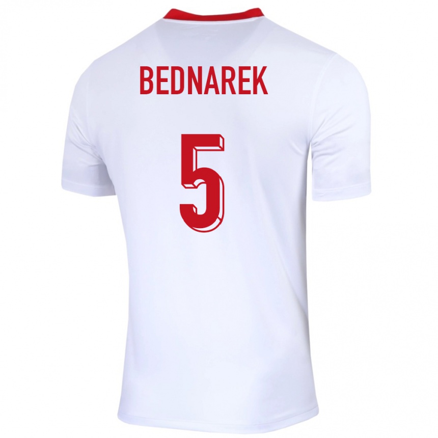 キッズフットボールポーランドヤン・ベドナレク#5白ホームシャツ24-26ジャージーユニフォーム