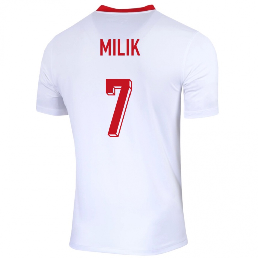 キッズフットボールポーランドアルカディウシュ・ミリク#7白ホームシャツ24-26ジャージーユニフォーム