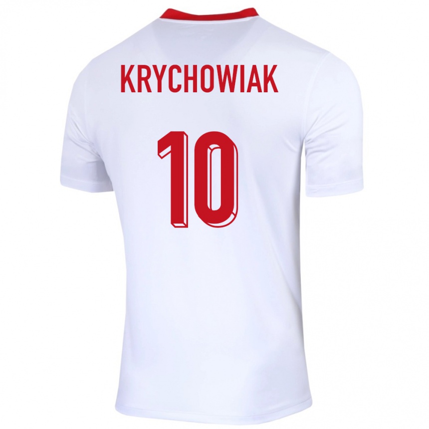 キッズフットボールポーランドグジェゴシュ・クリホビアク#10白ホームシャツ24-26ジャージーユニフォーム