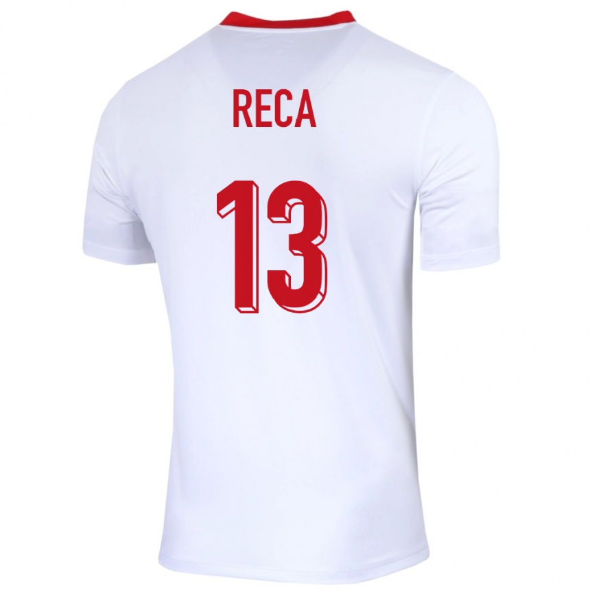 キッズフットボールポーランドアルカディウシュ・レツァ#13白ホームシャツ24-26ジャージーユニフォーム