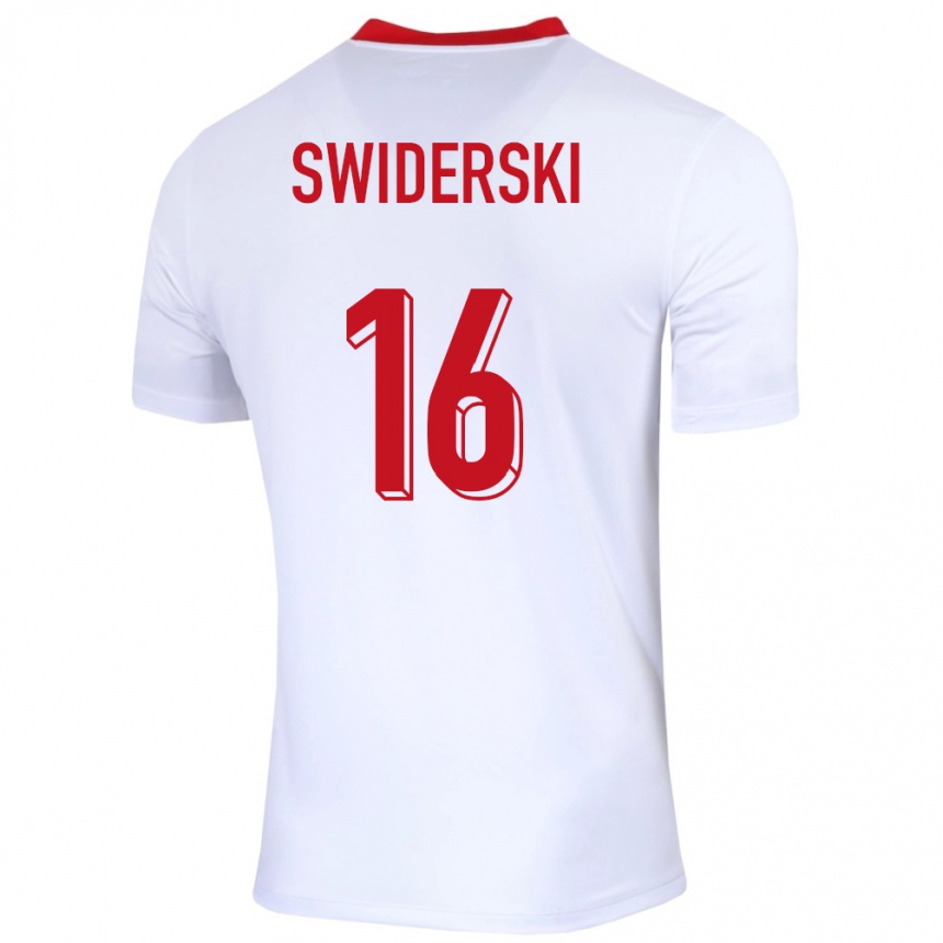 キッズフットボールポーランドカロル・シフィデルスキ#16白ホームシャツ24-26ジャージーユニフォーム