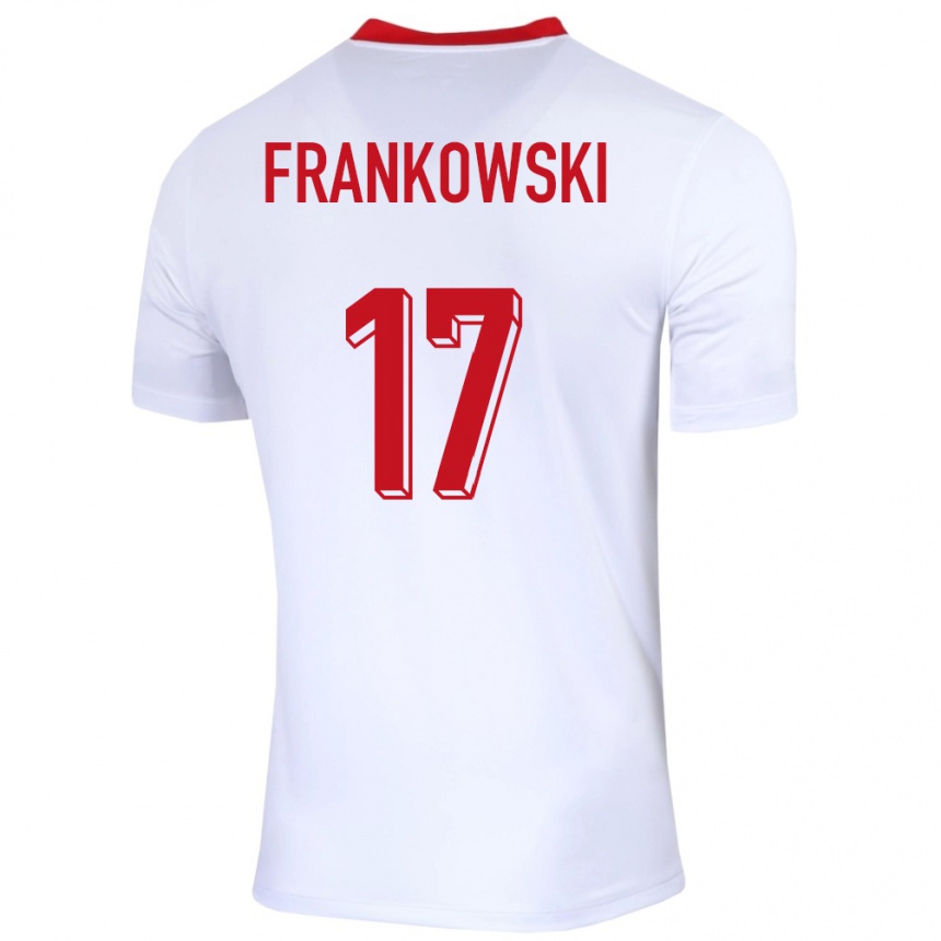 キッズフットボールポーランドプジェミスワフ・フランコフスキ#17白ホームシャツ24-26ジャージーユニフォーム