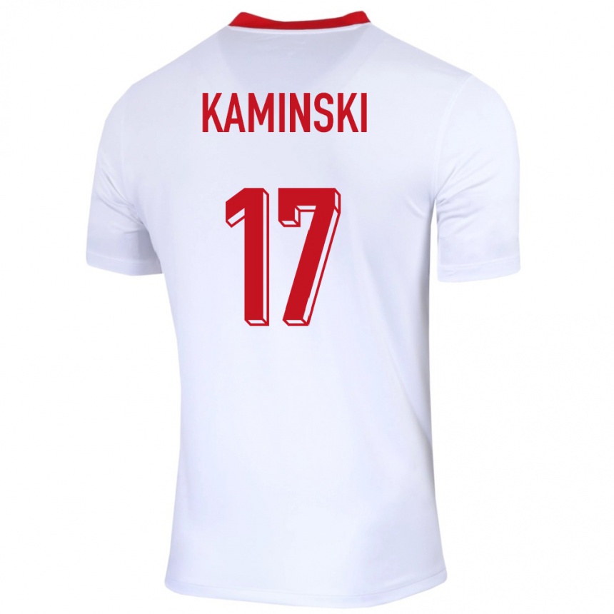キッズフットボールポーランドヤクブ・カミンスキ#17白ホームシャツ24-26ジャージーユニフォーム