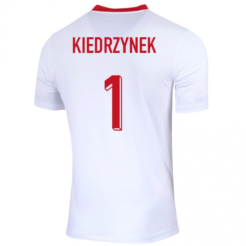 キッズフットボールポーランドカタジナ・カイドリネック#1白ホームシャツ24-26ジャージーユニフォーム