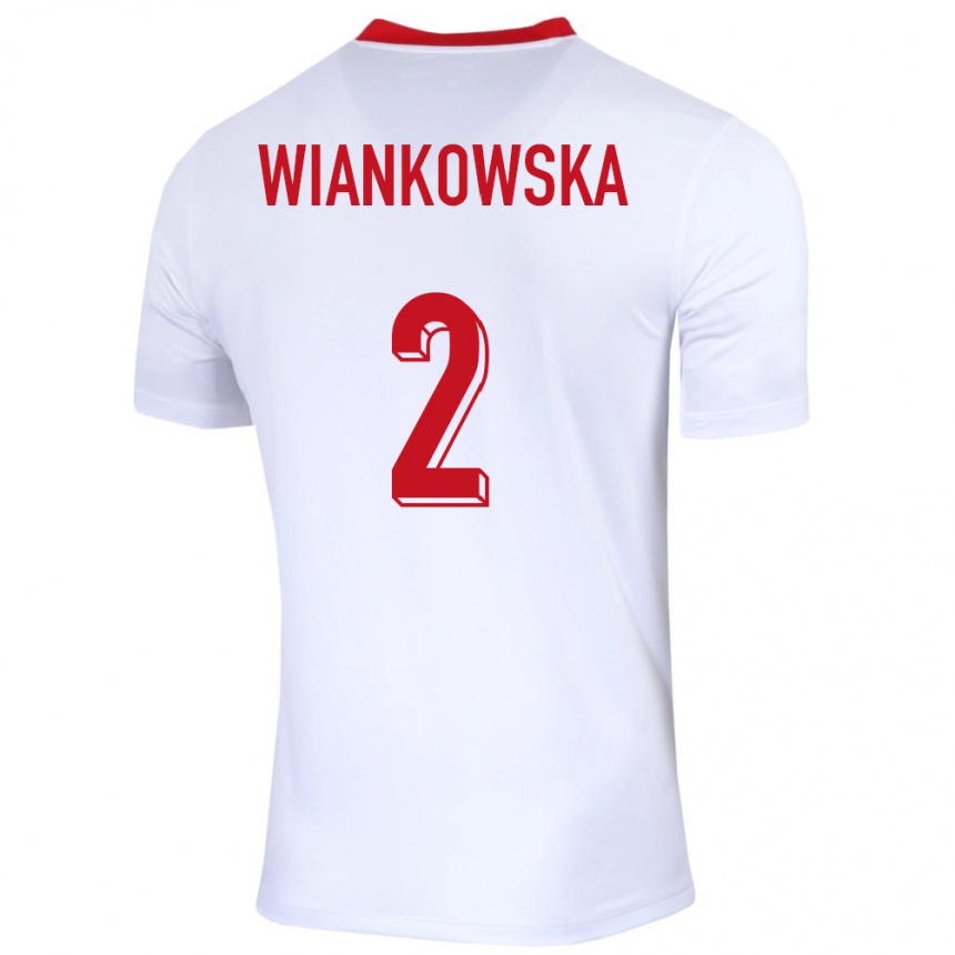 キッズフットボールポーランドマルティナ・ヴィアンコウスカ#2白ホームシャツ24-26ジャージーユニフォーム