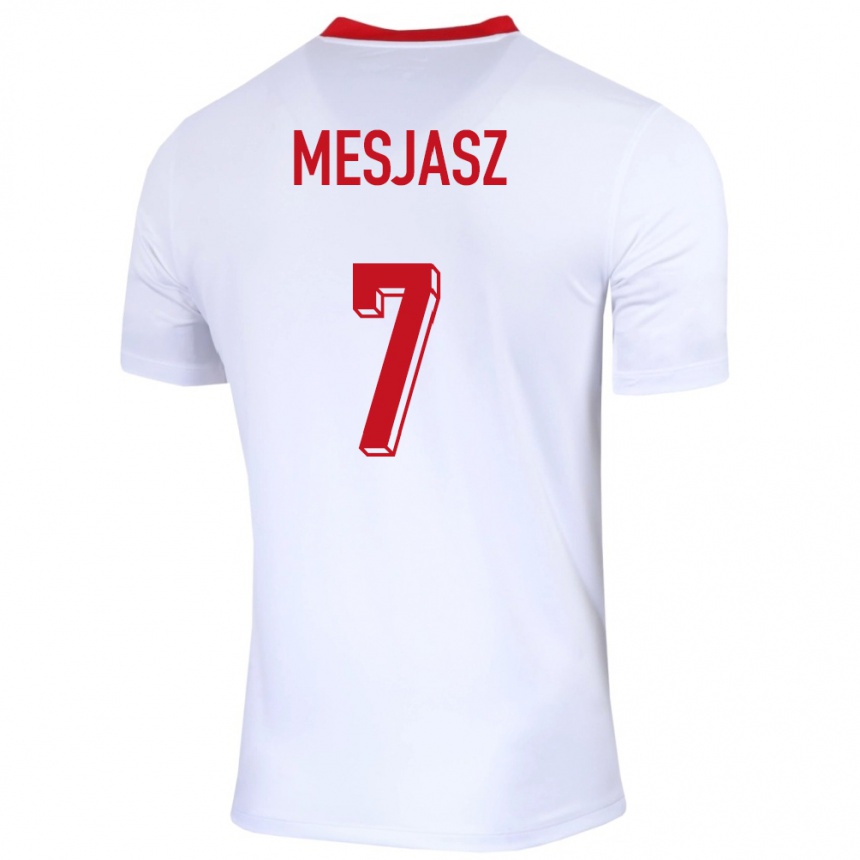 キッズフットボールポーランドマルゴルザタ・メシャス#7白ホームシャツ24-26ジャージーユニフォーム