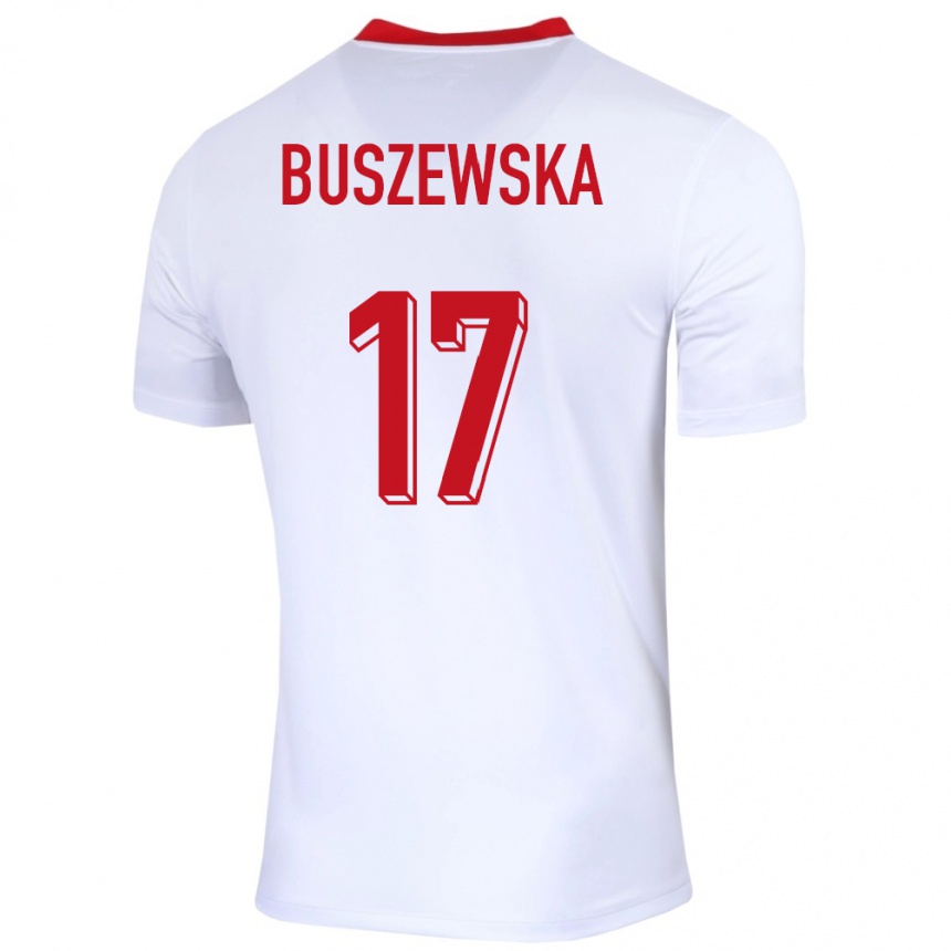 キッズフットボールポーランドゾフィア・ブシェフスカ#17白ホームシャツ24-26ジャージーユニフォーム