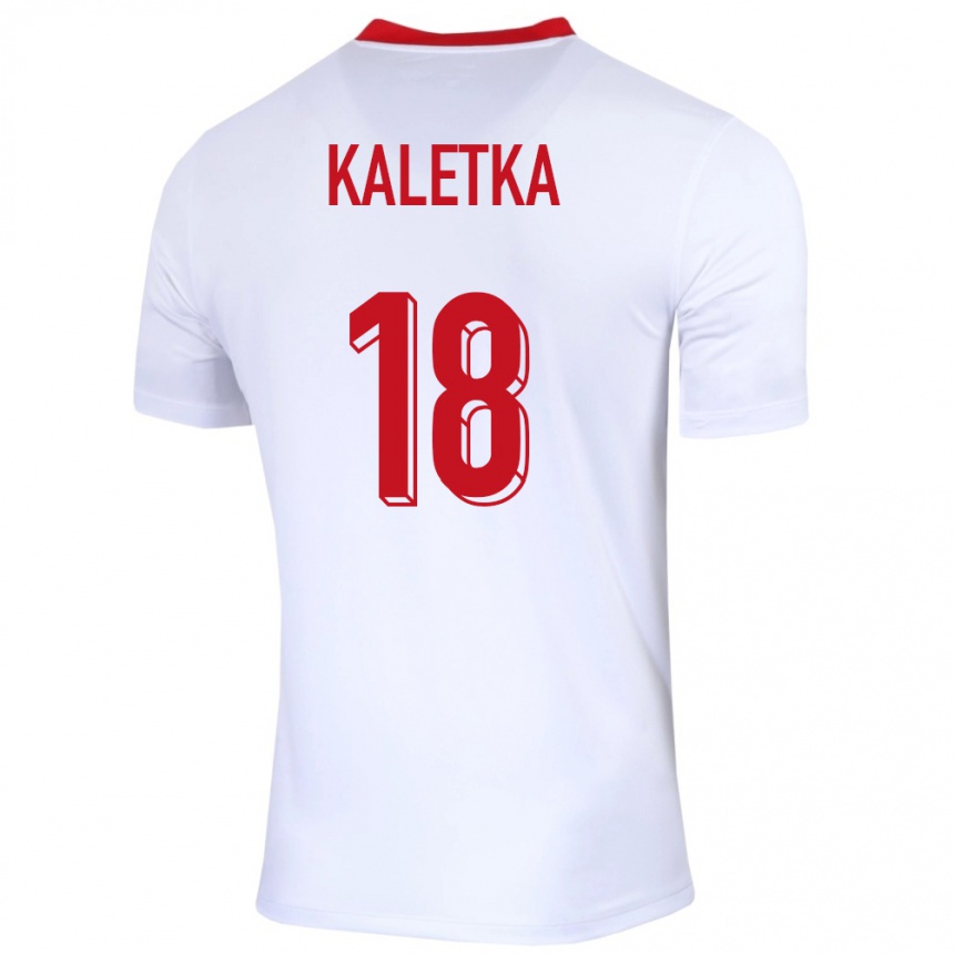 キッズフットボールポーランドニコル・カレトカ#18白ホームシャツ24-26ジャージーユニフォーム