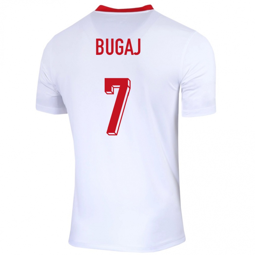 キッズフットボールポーランドダウィド・ブジャジ#7白ホームシャツ24-26ジャージーユニフォーム