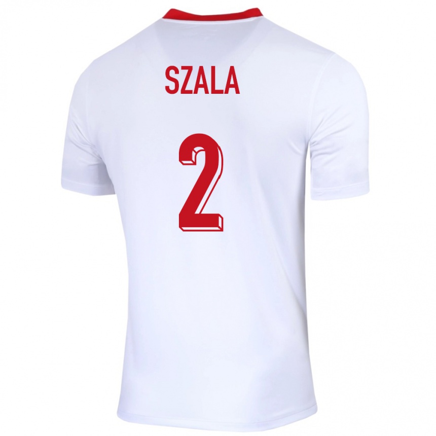 キッズフットボールポーランドドミニク・ザラ#2白ホームシャツ24-26ジャージーユニフォーム