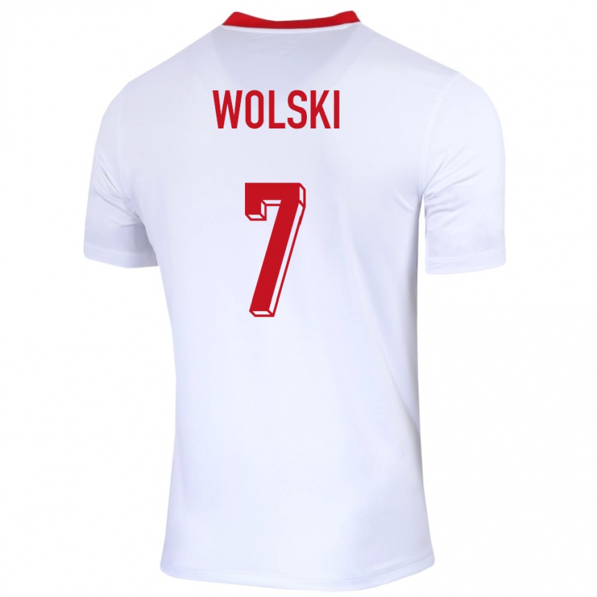 キッズフットボールポーランドフィリップ・ウォルスキー#7白ホームシャツ24-26ジャージーユニフォーム