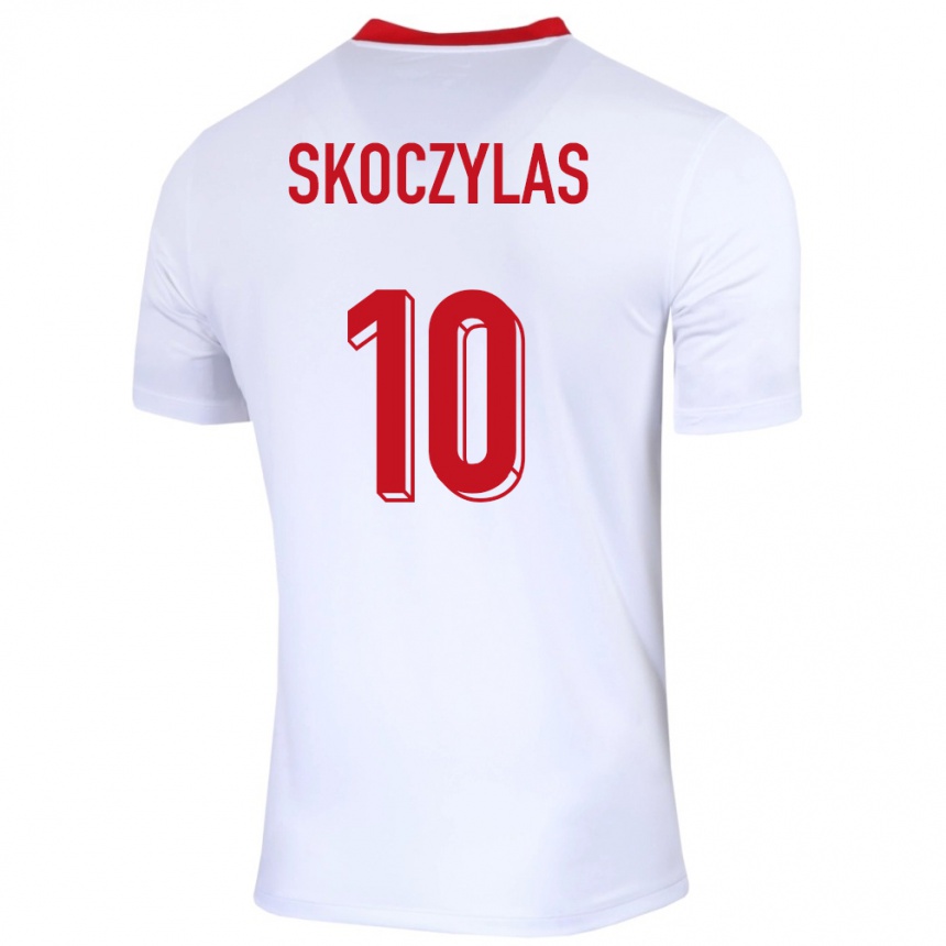 キッズフットボールポーランドマテウシュ・スコチラス#10白ホームシャツ24-26ジャージーユニフォーム