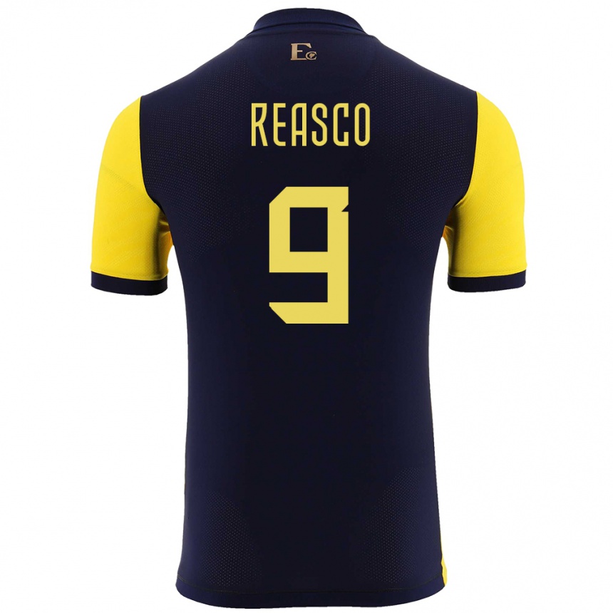 キッズフットボールエクアドルジョルカエフ・レアスコ#9黄ホームシャツ24-26ジャージーユニフォーム