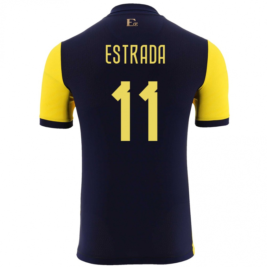 キッズフットボールエクアドルミカエル・エストラーダ#11黄ホームシャツ24-26ジャージーユニフォーム