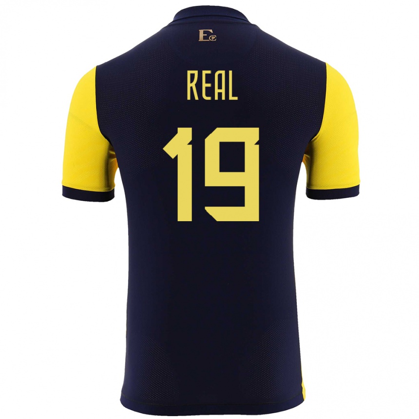 キッズフットボールエクアドルカーリー・レアル#19黄ホームシャツ24-26ジャージーユニフォーム