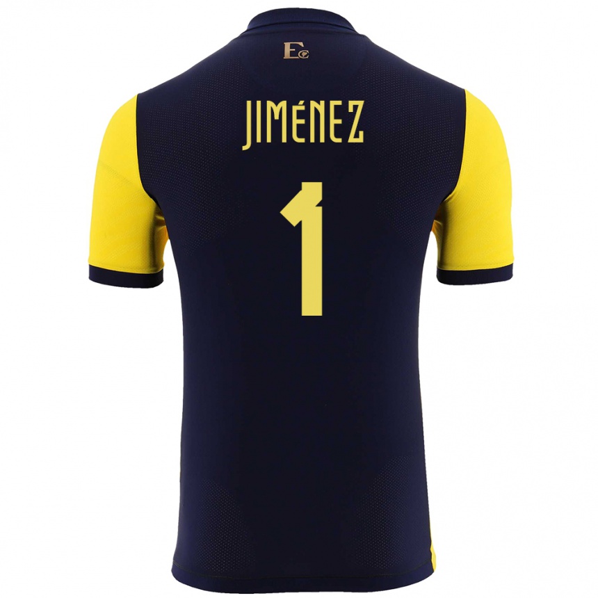 キッズフットボールエクアドルトニー・ヒメネス#1黄ホームシャツ24-26ジャージーユニフォーム