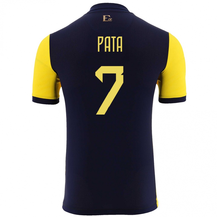 キッズフットボールエクアドルエマーソン・パタ#7黄ホームシャツ24-26ジャージーユニフォーム