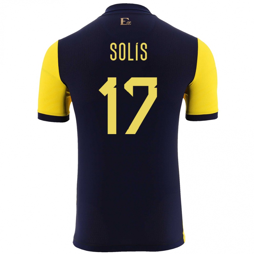 キッズフットボールエクアドルマティアス・ソリス#17黄ホームシャツ24-26ジャージーユニフォーム
