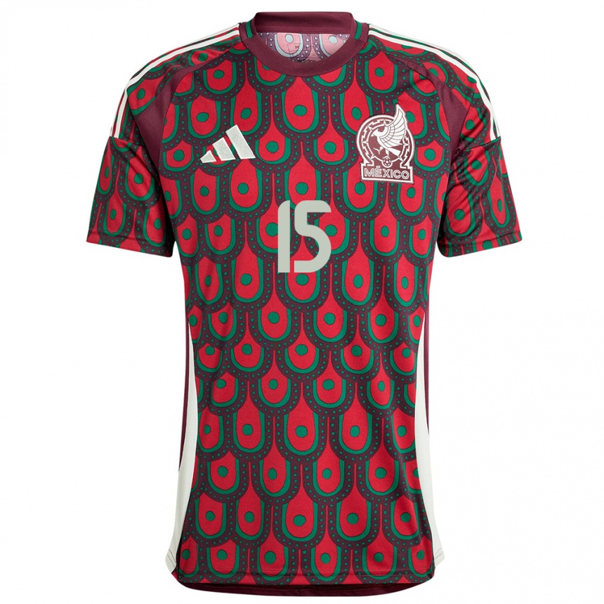 キッズフットボールメキシコホルヘ・ロドリゲス#15マルーンホームシャツ24-26ジャージーユニフォーム