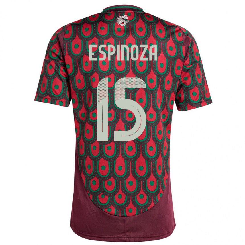 キッズフットボールメキシコグレタ・エスピノサ#15マルーンホームシャツ24-26ジャージーユニフォーム