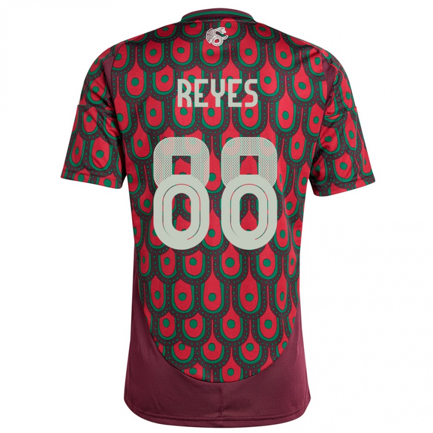 キッズフットボールメキシコマリカルメン・レイエス#88マルーンホームシャツ24-26ジャージーユニフォーム