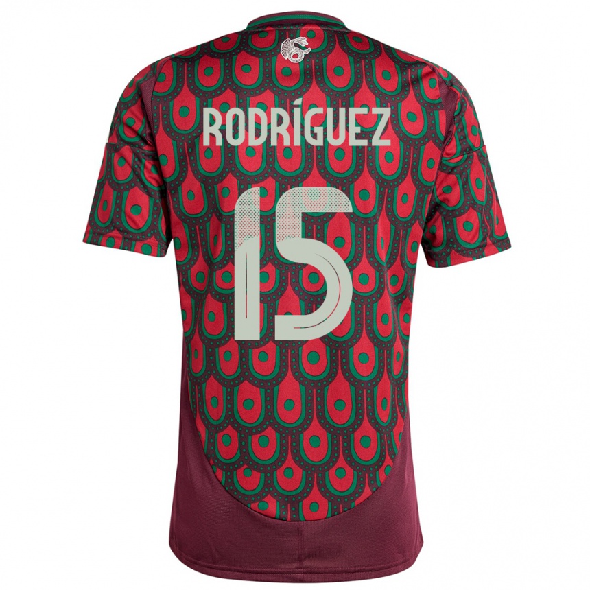 キッズフットボールメキシコホルヘ・ロドリゲス#15マルーンホームシャツ24-26ジャージーユニフォーム