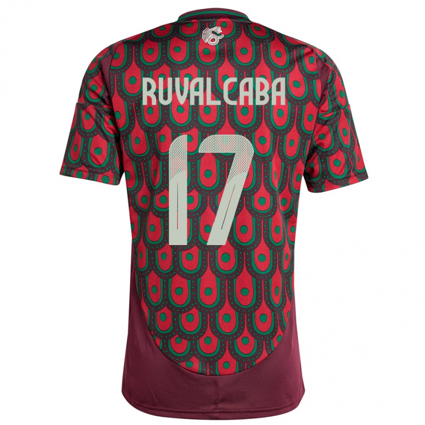 キッズフットボールメキシコホルヘ・ルバルカバ#17マルーンホームシャツ24-26ジャージーユニフォーム