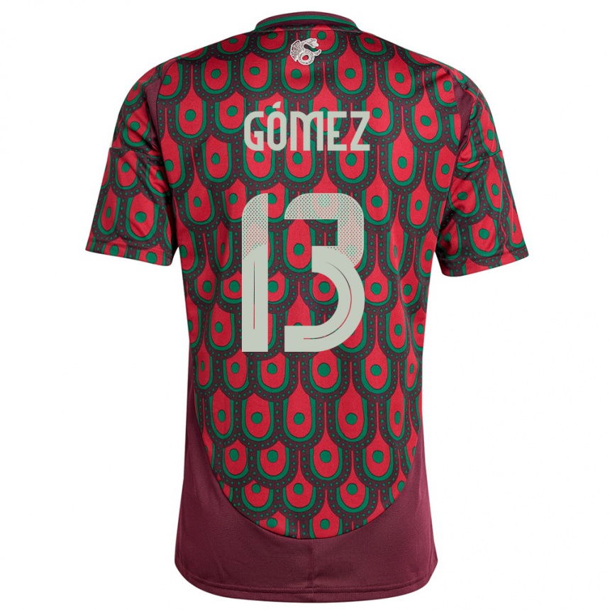 キッズフットボールメキシコディエゴ・ゴメス#13マルーンホームシャツ24-26ジャージーユニフォーム