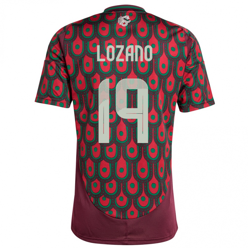 キッズフットボールメキシコエステバン・ロザーノ#19マルーンホームシャツ24-26ジャージーユニフォーム
