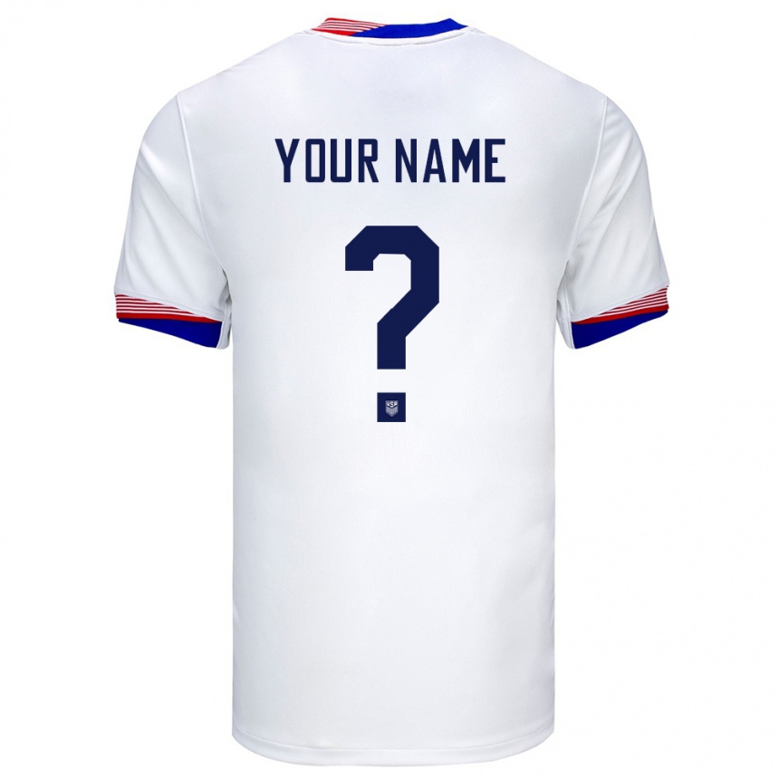 キッズフットボールアメリカ合衆国あなたの名前#0白ホームシャツ24-26ジャージーユニフォーム