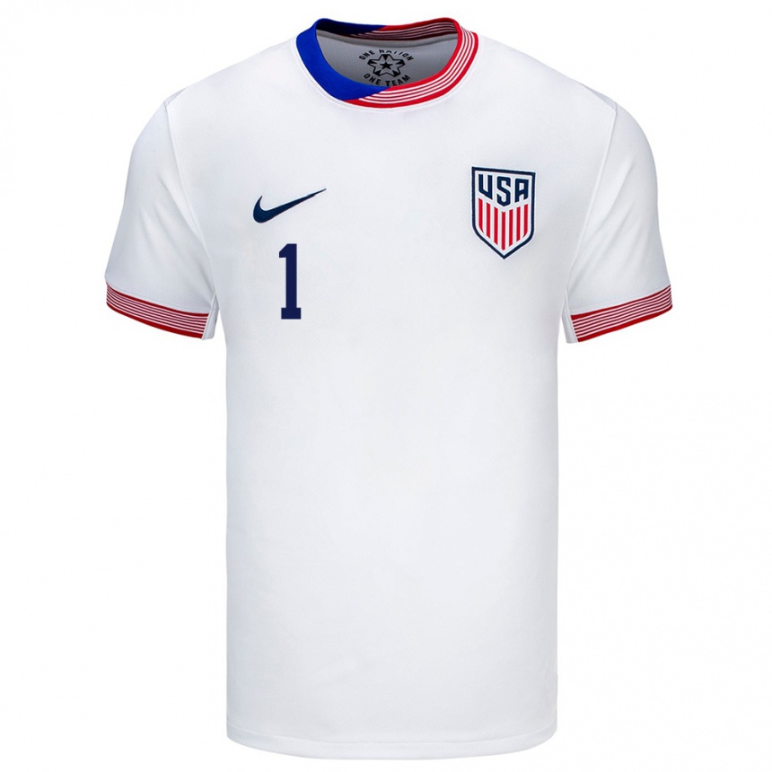 キッズフットボールアメリカ合衆国ディエゴ・コッヘン#1白ホームシャツ24-26ジャージーユニフォーム