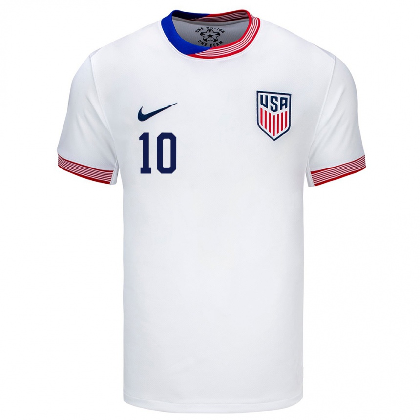 キッズフットボールアメリカ合衆国パクステン・アーロンソン#10白ホームシャツ24-26ジャージーユニフォーム