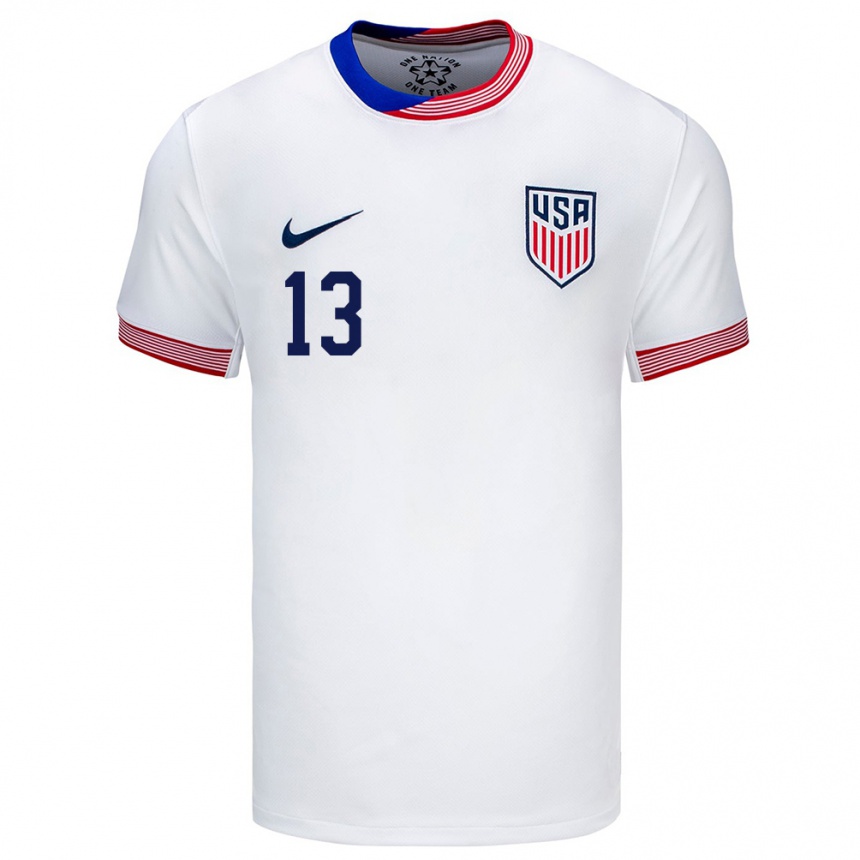 キッズフットボールアメリカ合衆国マルセル・ラッセル#13白ホームシャツ24-26ジャージーユニフォーム