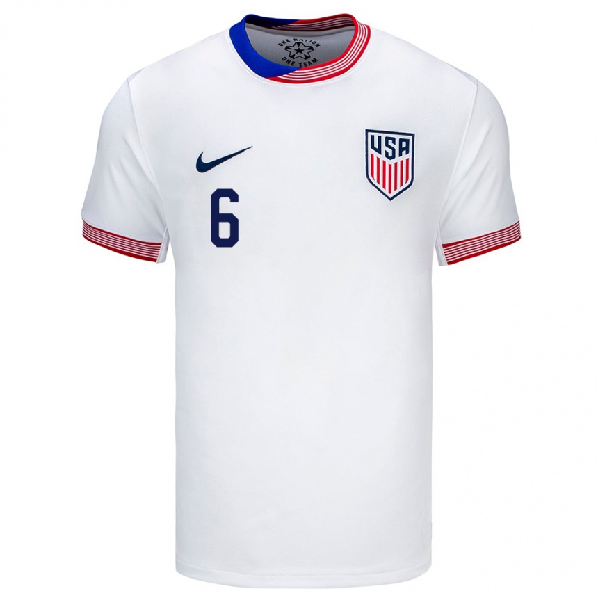 キッズフットボールアメリカ合衆国トリニティ・ロッドマン#6白ホームシャツ24-26ジャージーユニフォーム