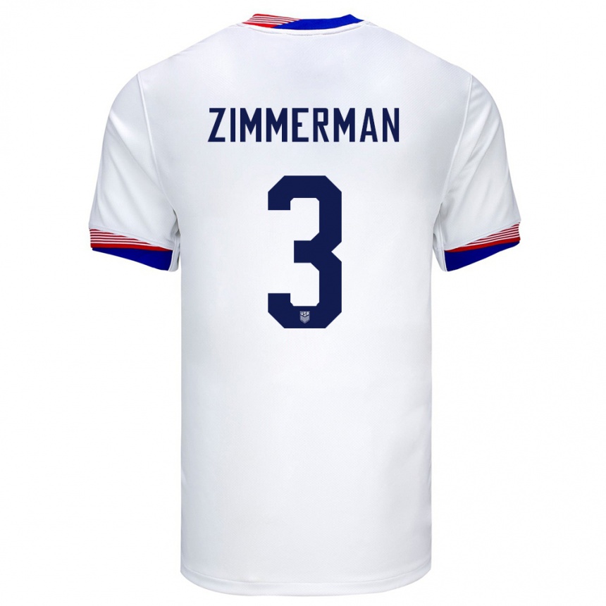 キッズフットボールアメリカ合衆国ウォーカー・ジマーマン#3白ホームシャツ24-26ジャージーユニフォーム