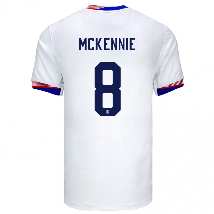 キッズフットボールアメリカ合衆国ウェストン・マケニー #8白ホームシャツ24-26ジャージーユニフォーム
