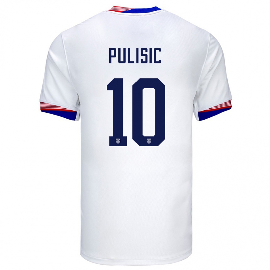 キッズフットボールアメリカ合衆国クリスチャン・プリシッチ#10白ホームシャツ24-26ジャージーユニフォーム