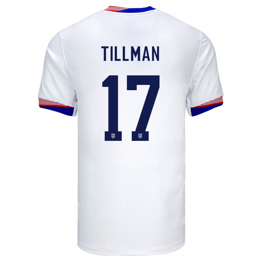 キッズフットボールアメリカ合衆国マリク・ティルマン#17白ホームシャツ24-26ジャージーユニフォーム