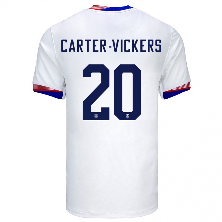 キッズフットボールアメリカ合衆国キャメロン・カーター＝ヴィッカース#20白ホームシャツ24-26ジャージーユニフォーム