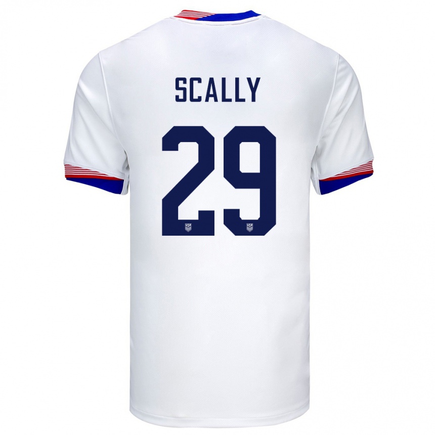 キッズフットボールアメリカ合衆国ジョゼフ・スカリー #29白ホームシャツ24-26ジャージーユニフォーム