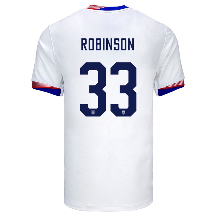 キッズフットボールアメリカ合衆国アントニー・ロビンソン#33白ホームシャツ24-26ジャージーユニフォーム